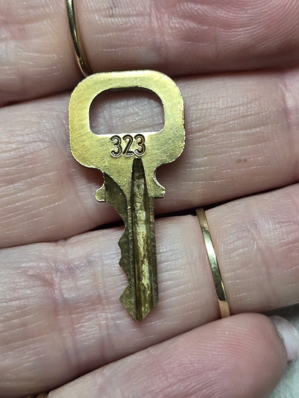 Louis Vuitton Brass Key Pendant with '323' Stamped Detail